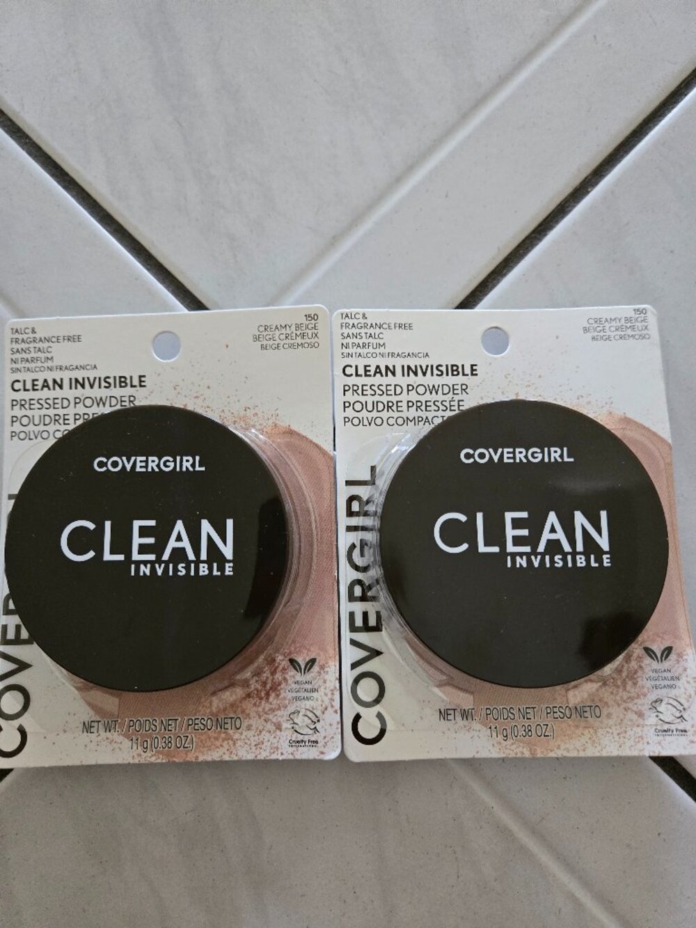 New Lot of 2 Cover Girl Clean Invisible Pressed Powder Creamy Beige